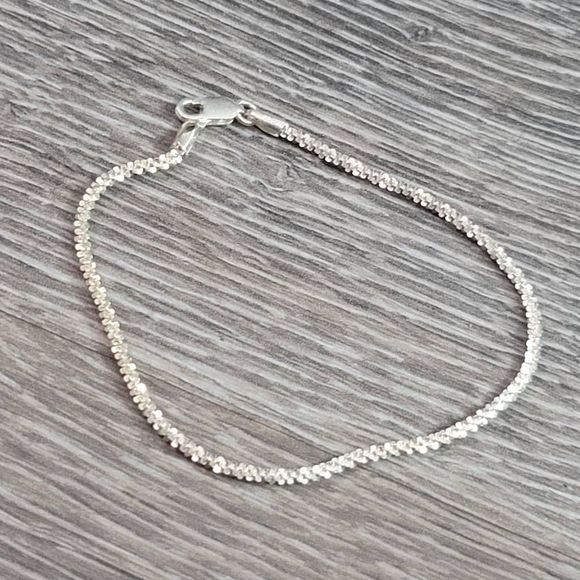 Diamond cut sterling silver bracelet - Picture 1 of 5